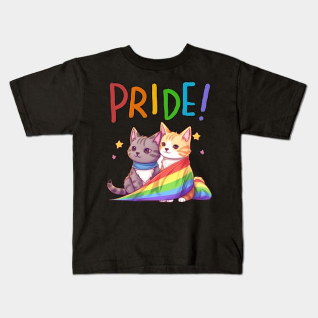 cat lgbt flag gay pride month transgender rainbow lesbian Kids T-Shirt by IYearDesign